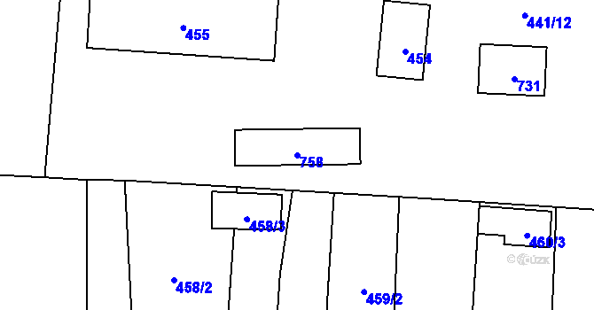 Parcela st. 758 v KÚ Liblice u Českého Brodu, Katastrální mapa