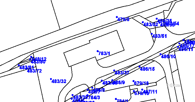 Parcela st. 783/1 v KÚ Liblice u Českého Brodu, Katastrální mapa