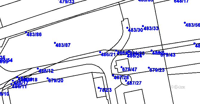 Parcela st. 486/21 v KÚ Liblice u Českého Brodu, Katastrální mapa