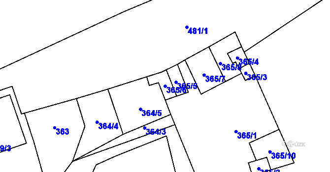 Parcela st. 365/6 v KÚ Liblice u Českého Brodu, Katastrální mapa