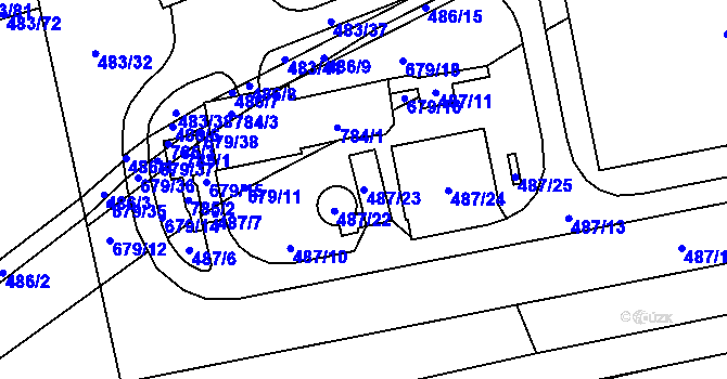 Parcela st. 487/23 v KÚ Liblice u Českého Brodu, Katastrální mapa