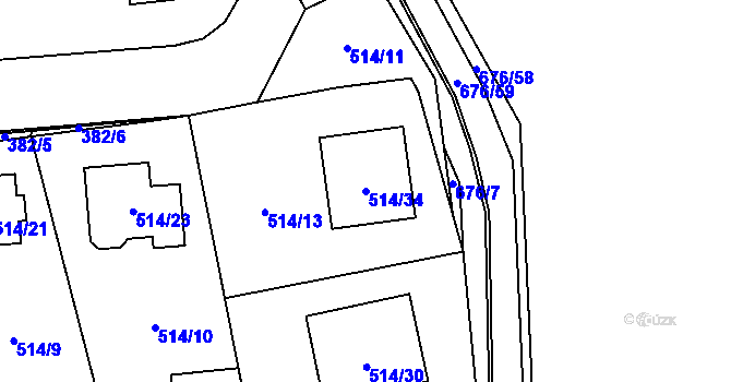 Parcela st. 514/34 v KÚ Liblice u Českého Brodu, Katastrální mapa
