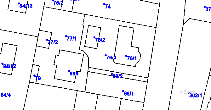 Parcela st. 76/3 v KÚ Liblice u Českého Brodu, Katastrální mapa