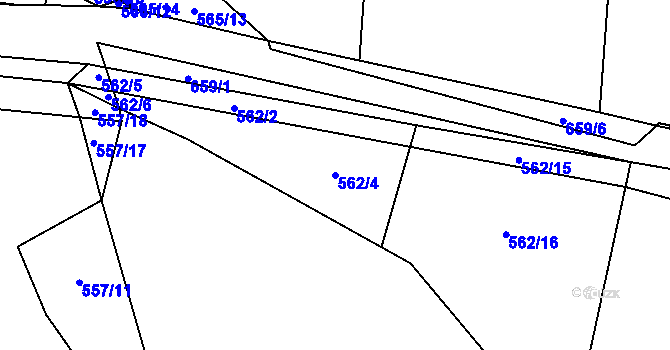 Parcela st. 562/4 v KÚ Liblice u Českého Brodu, Katastrální mapa