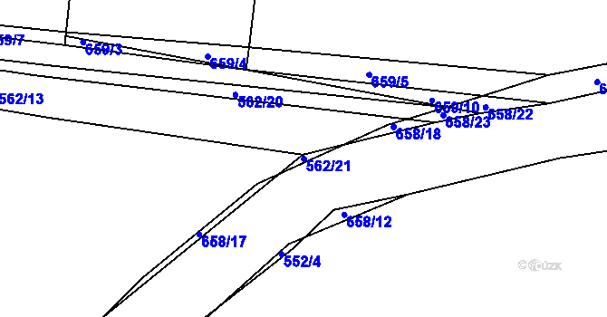Parcela st. 562/21 v KÚ Liblice u Českého Brodu, Katastrální mapa