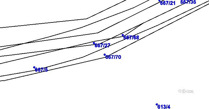 Parcela st. 667/70 v KÚ Liblice u Českého Brodu, Katastrální mapa