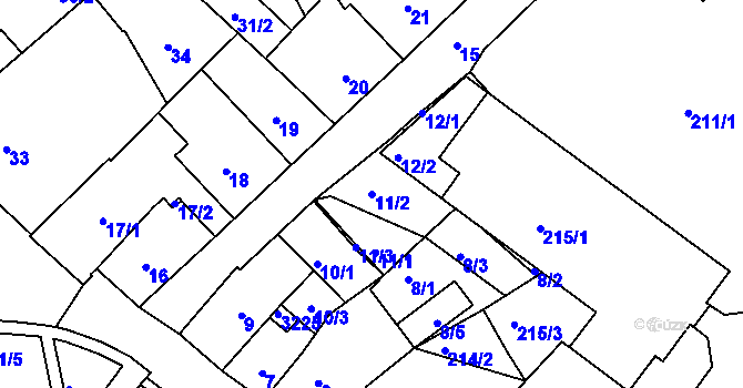 Parcela st. 11/2 v KÚ Český Dub, Katastrální mapa