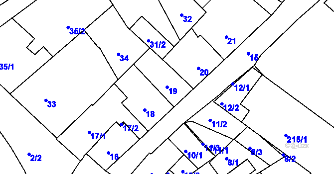 Parcela st. 19 v KÚ Český Dub, Katastrální mapa