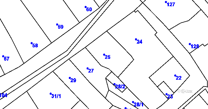 Parcela st. 25 v KÚ Český Dub, Katastrální mapa