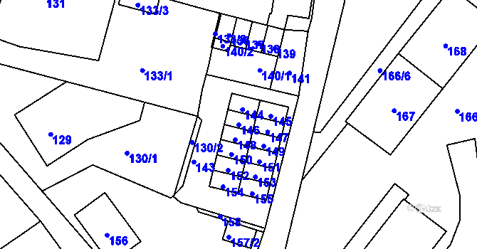 Parcela st. 146 v KÚ Český Dub, Katastrální mapa