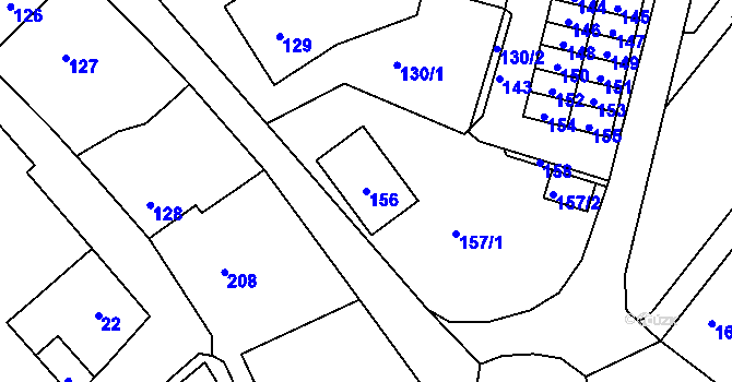 Parcela st. 156 v KÚ Český Dub, Katastrální mapa