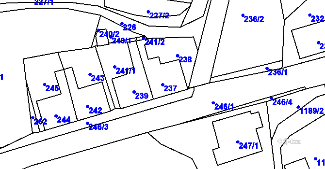 Parcela st. 237 v KÚ Český Dub, Katastrální mapa