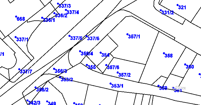 Parcela st. 354 v KÚ Český Dub, Katastrální mapa