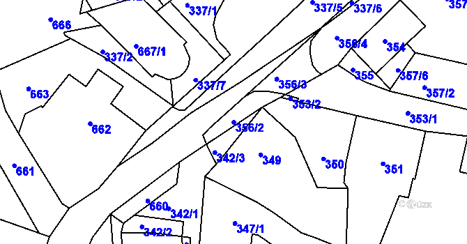 Parcela st. 356/2 v KÚ Český Dub, Katastrální mapa