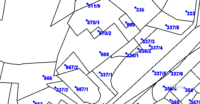 Parcela st. 668 v KÚ Český Dub, Katastrální mapa