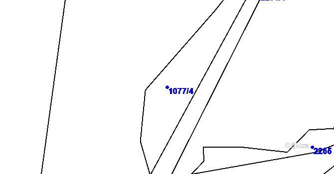 Parcela st. 1077/4 v KÚ Český Dub, Katastrální mapa