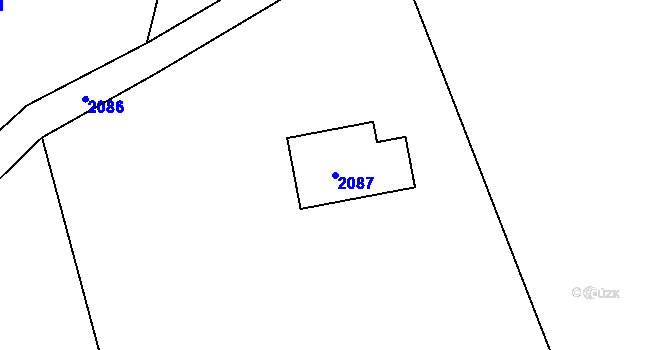 Parcela st. 2087 v KÚ Český Dub, Katastrální mapa