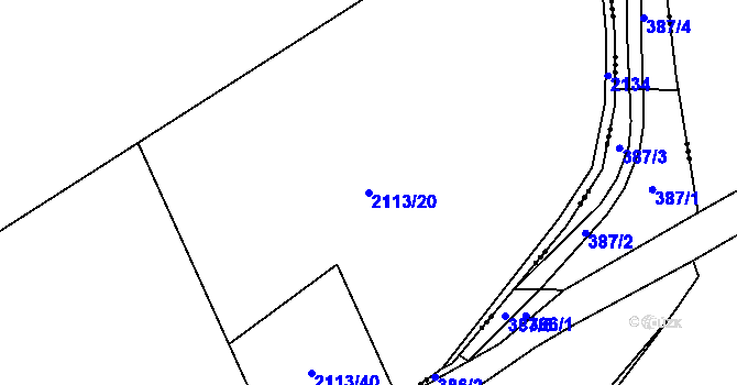 Parcela st. 2113/20 v KÚ Český Dub, Katastrální mapa