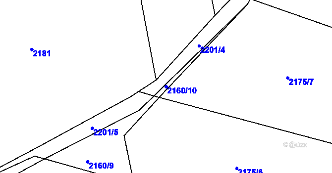 Parcela st. 2160/10 v KÚ Český Dub, Katastrální mapa