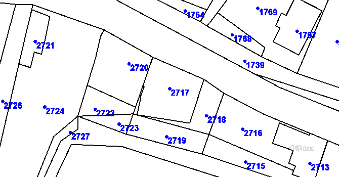 Parcela st. 2717 v KÚ Český Dub, Katastrální mapa