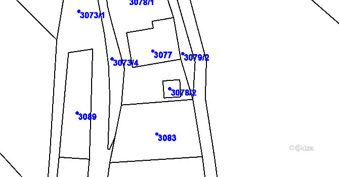 Parcela st. 3078/2 v KÚ Český Dub, Katastrální mapa