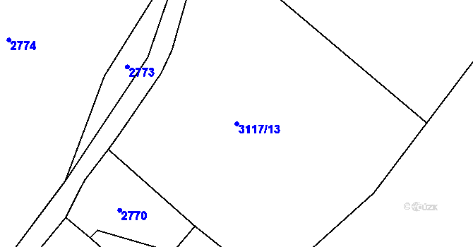 Parcela st. 3117/13 v KÚ Český Dub, Katastrální mapa