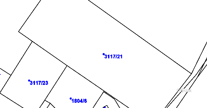Parcela st. 3117/21 v KÚ Český Dub, Katastrální mapa
