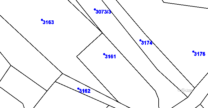 Parcela st. 3161 v KÚ Český Dub, Katastrální mapa