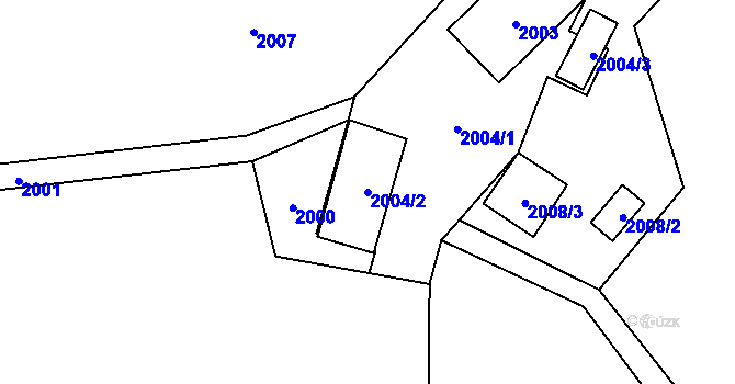 Parcela st. 2004/2 v KÚ Český Dub, Katastrální mapa