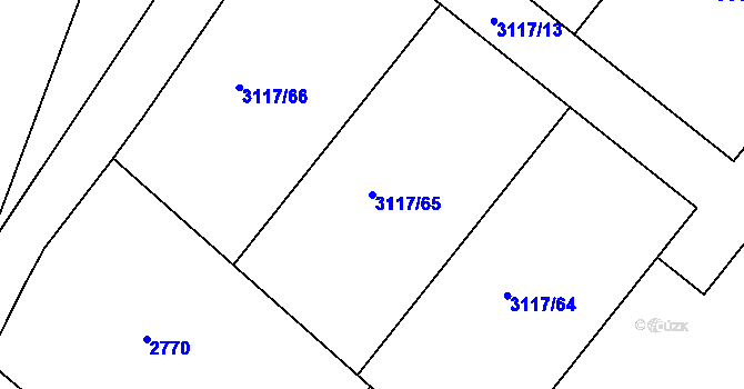 Parcela st. 3117/65 v KÚ Český Dub, Katastrální mapa