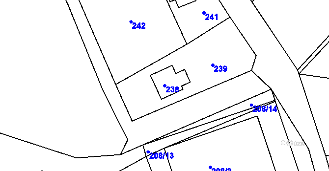 Parcela st. 238 v KÚ Loukovičky, Katastrální mapa