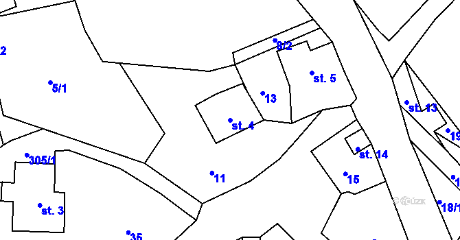 Parcela st. 4 v KÚ Smržov u Českého Dubu, Katastrální mapa