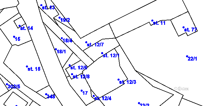 Parcela st. 12/1 v KÚ Smržov u Českého Dubu, Katastrální mapa
