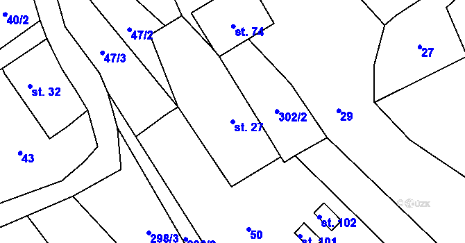 Parcela st. 27 v KÚ Smržov u Českého Dubu, Katastrální mapa