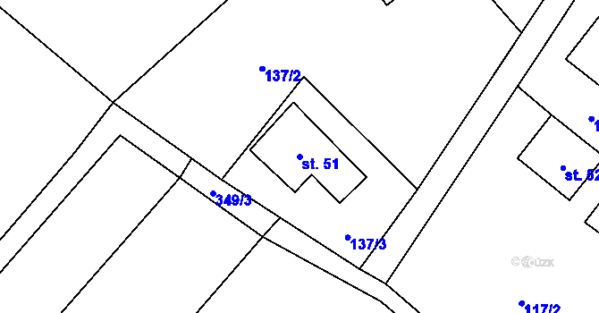 Parcela st. 51 v KÚ Smržov u Českého Dubu, Katastrální mapa