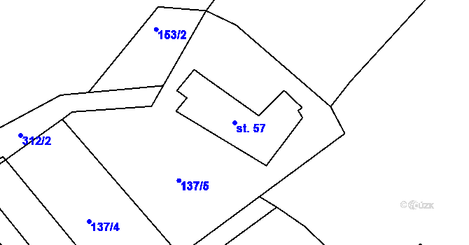Parcela st. 57 v KÚ Smržov u Českého Dubu, Katastrální mapa