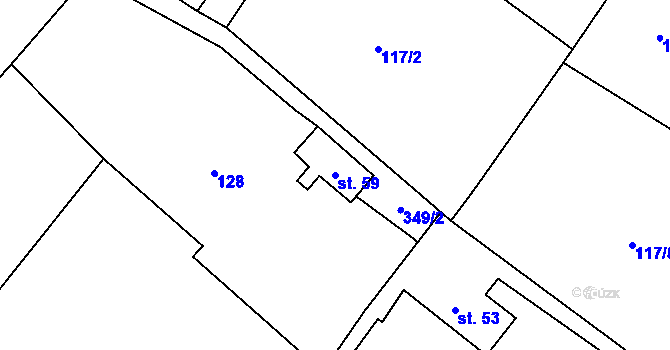 Parcela st. 59 v KÚ Smržov u Českého Dubu, Katastrální mapa