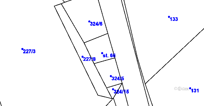 Parcela st. 66 v KÚ Smržov u Českého Dubu, Katastrální mapa