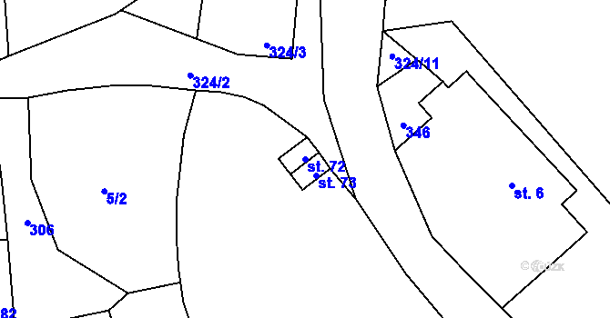 Parcela st. 72 v KÚ Smržov u Českého Dubu, Katastrální mapa