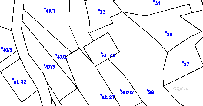 Parcela st. 74 v KÚ Smržov u Českého Dubu, Katastrální mapa