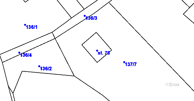 Parcela st. 78 v KÚ Smržov u Českého Dubu, Katastrální mapa