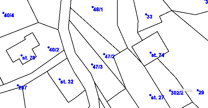 Parcela st. 47/2 v KÚ Smržov u Českého Dubu, Katastrální mapa