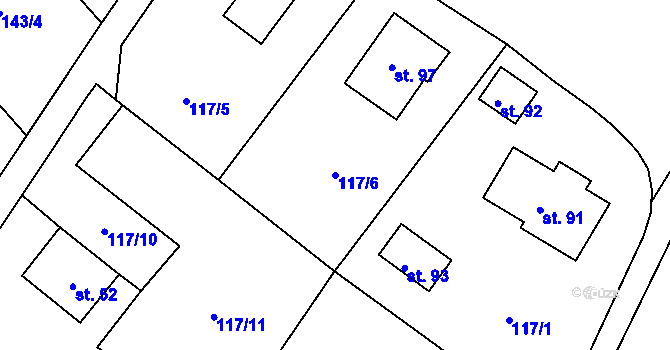 Parcela st. 117/6 v KÚ Smržov u Českého Dubu, Katastrální mapa