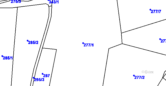 Parcela st. 277/1 v KÚ Smržov u Českého Dubu, Katastrální mapa