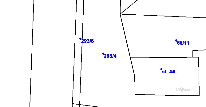 Parcela st. 293/4 v KÚ Smržov u Českého Dubu, Katastrální mapa