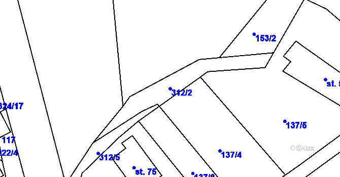 Parcela st. 312/2 v KÚ Smržov u Českého Dubu, Katastrální mapa