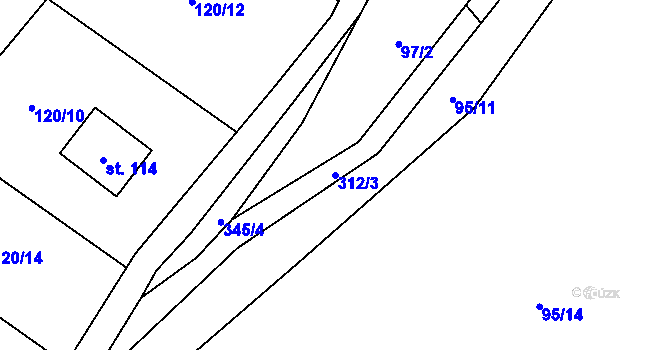 Parcela st. 312/3 v KÚ Smržov u Českého Dubu, Katastrální mapa
