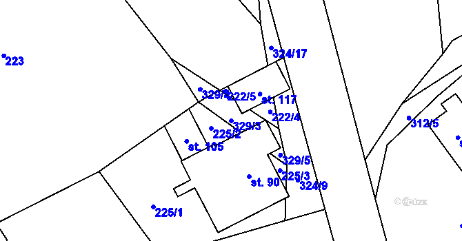 Parcela st. 329/3 v KÚ Smržov u Českého Dubu, Katastrální mapa