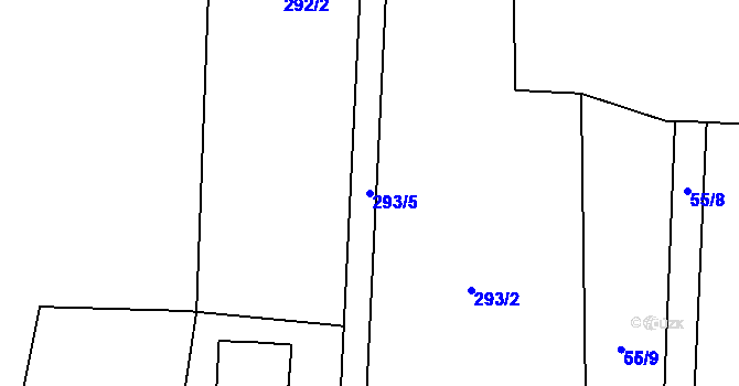 Parcela st. 293/5 v KÚ Smržov u Českého Dubu, Katastrální mapa