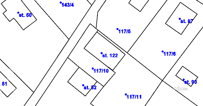 Parcela st. 122 v KÚ Smržov u Českého Dubu, Katastrální mapa